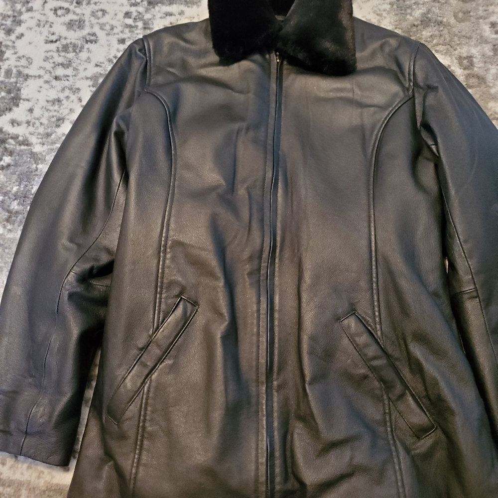 Gossip Womens Leather Coat Size L